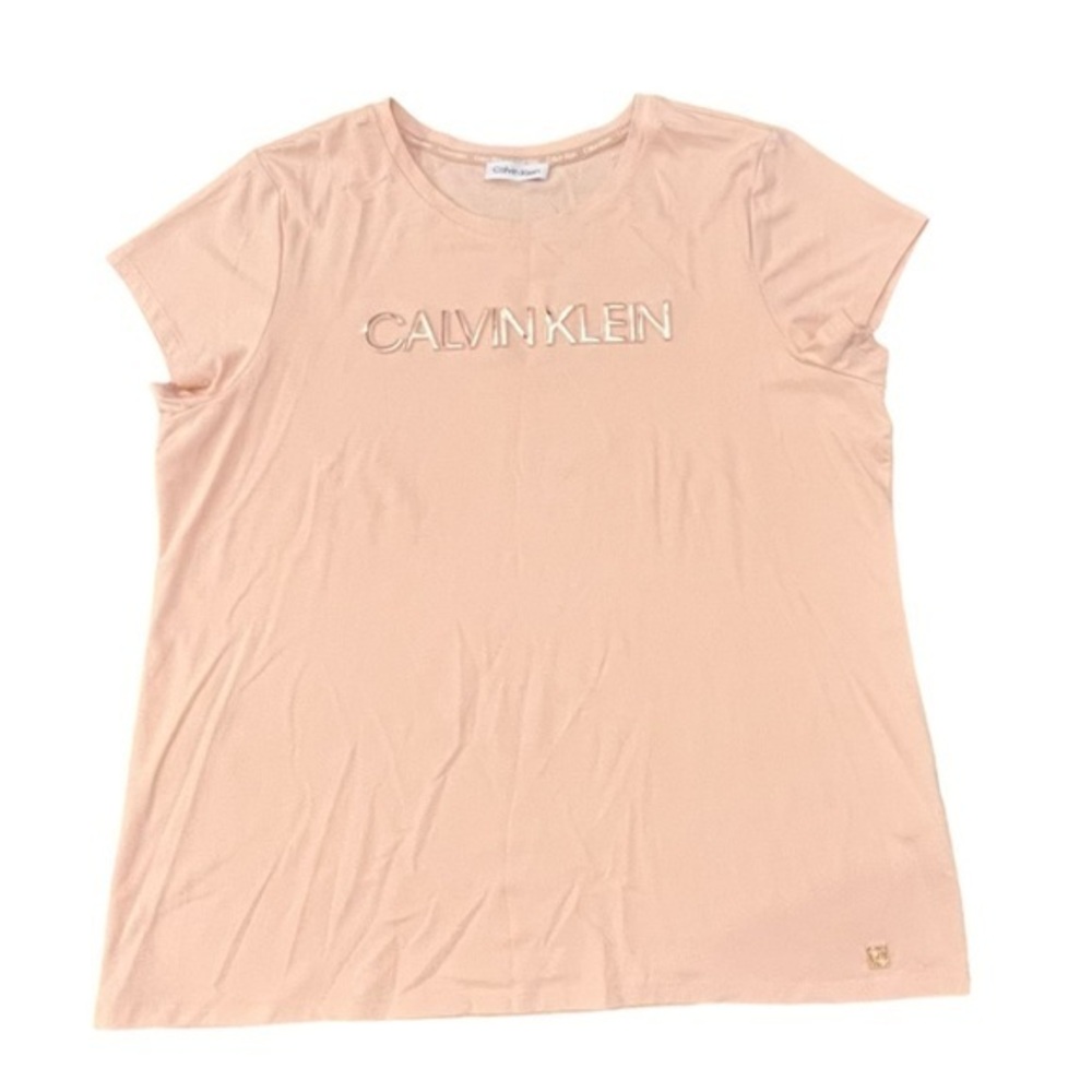 Calvin Klein Blush Peach Logo Short Sleeve Tee